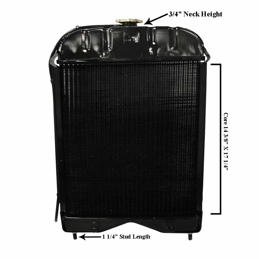 Massey-Ferguson Radiator Core Size: 15.000 Wide; 17.500 High; 3 Rows Of Tubes; 7 Fins Per Inch