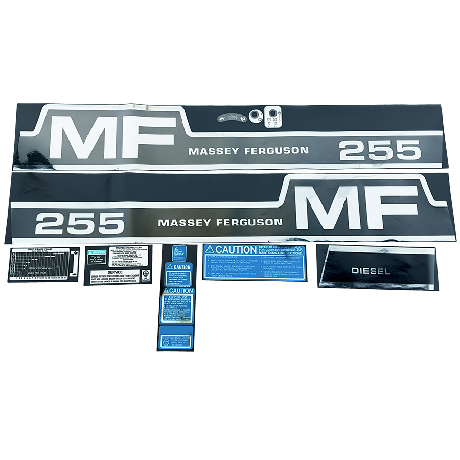 Massey-Ferguson Decal Set 255D Massey Ferguson Complete Decal Kit (diesel)