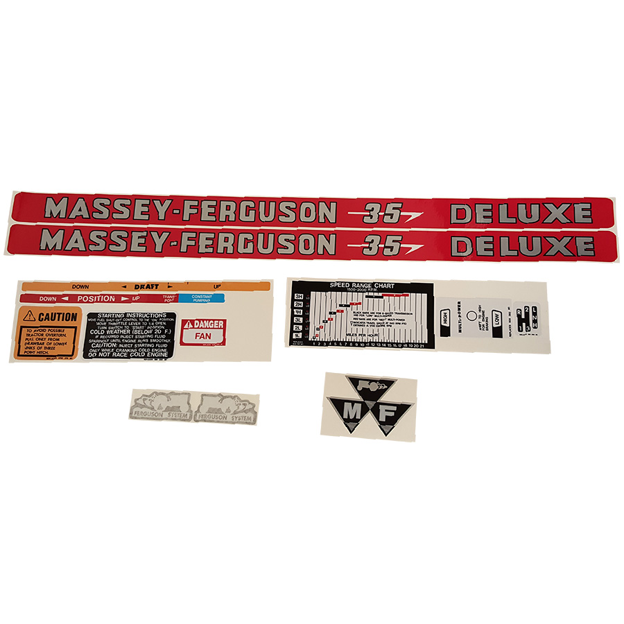 Massey-Ferguson Decal Set Massey Ferguson 35 Gas Deluxe Decal Kit