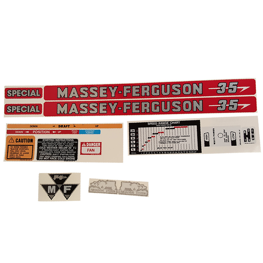 Massey-Ferguson Decal Set 35S MASSEY FERGUSON DECAL KIT (special Decal Seperete)