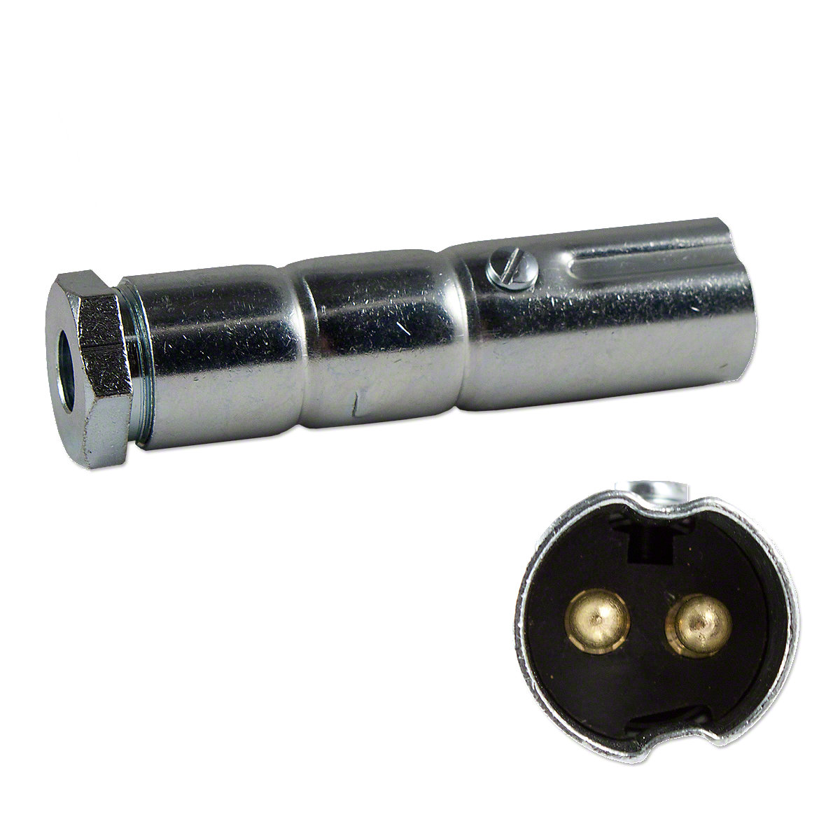 Auxiliary Male 2 Pin Connector Plug For Massey Harris And Massey Ferguson Tractors.