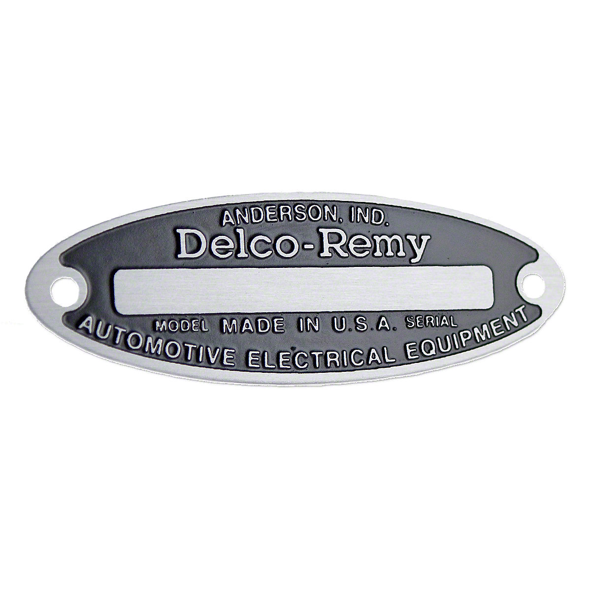 Blank Delco Remy Generator Tag For Massey Harris And Massey Ferguson Tractors.