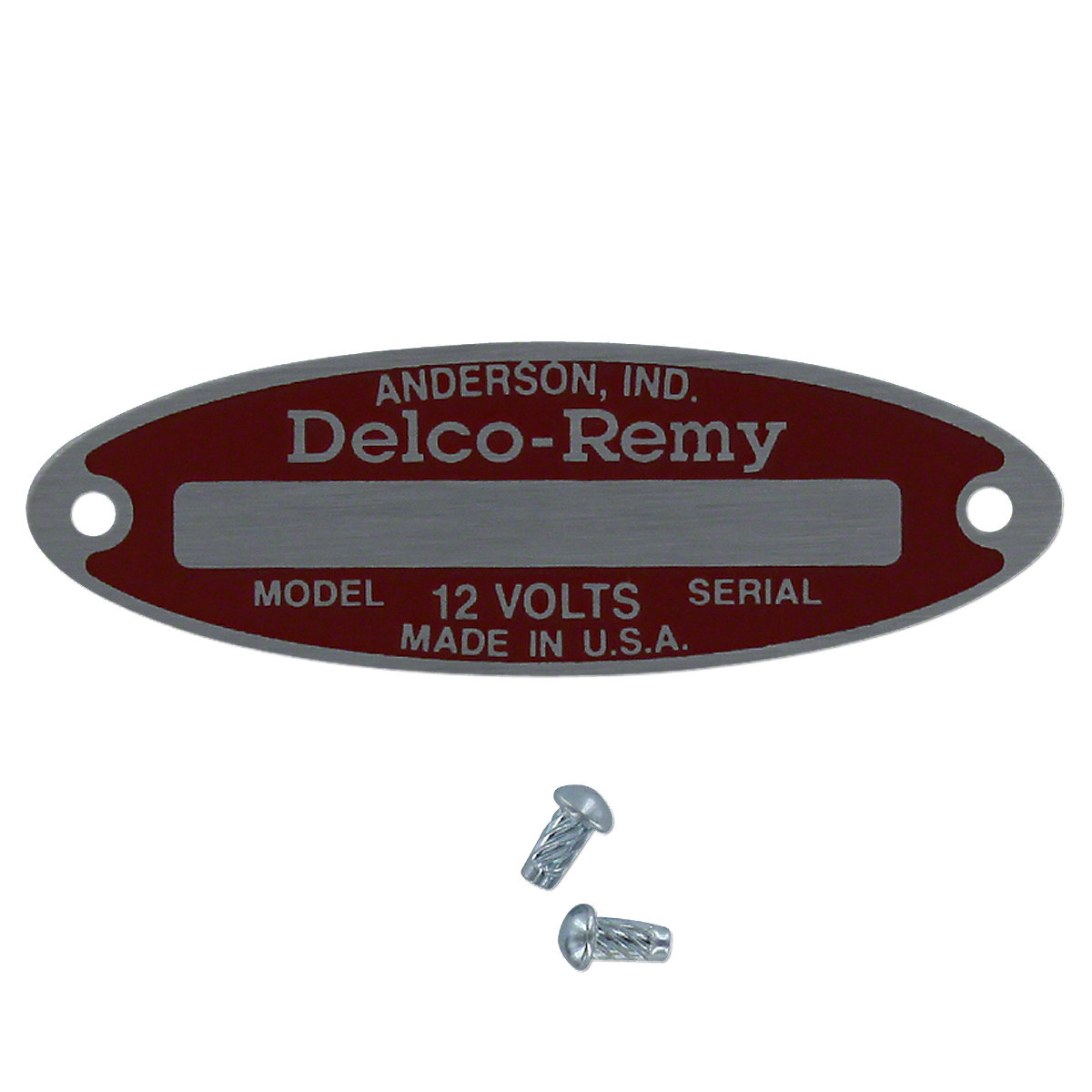 Blank Delco Remy Starter Tag For Massey Ferguson And Massey Harris Tractors. 