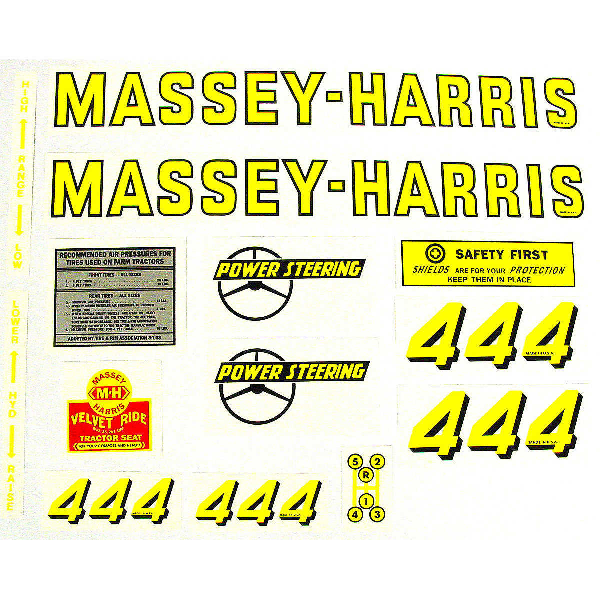 Mylar Decal Set For Massey Harris 444.