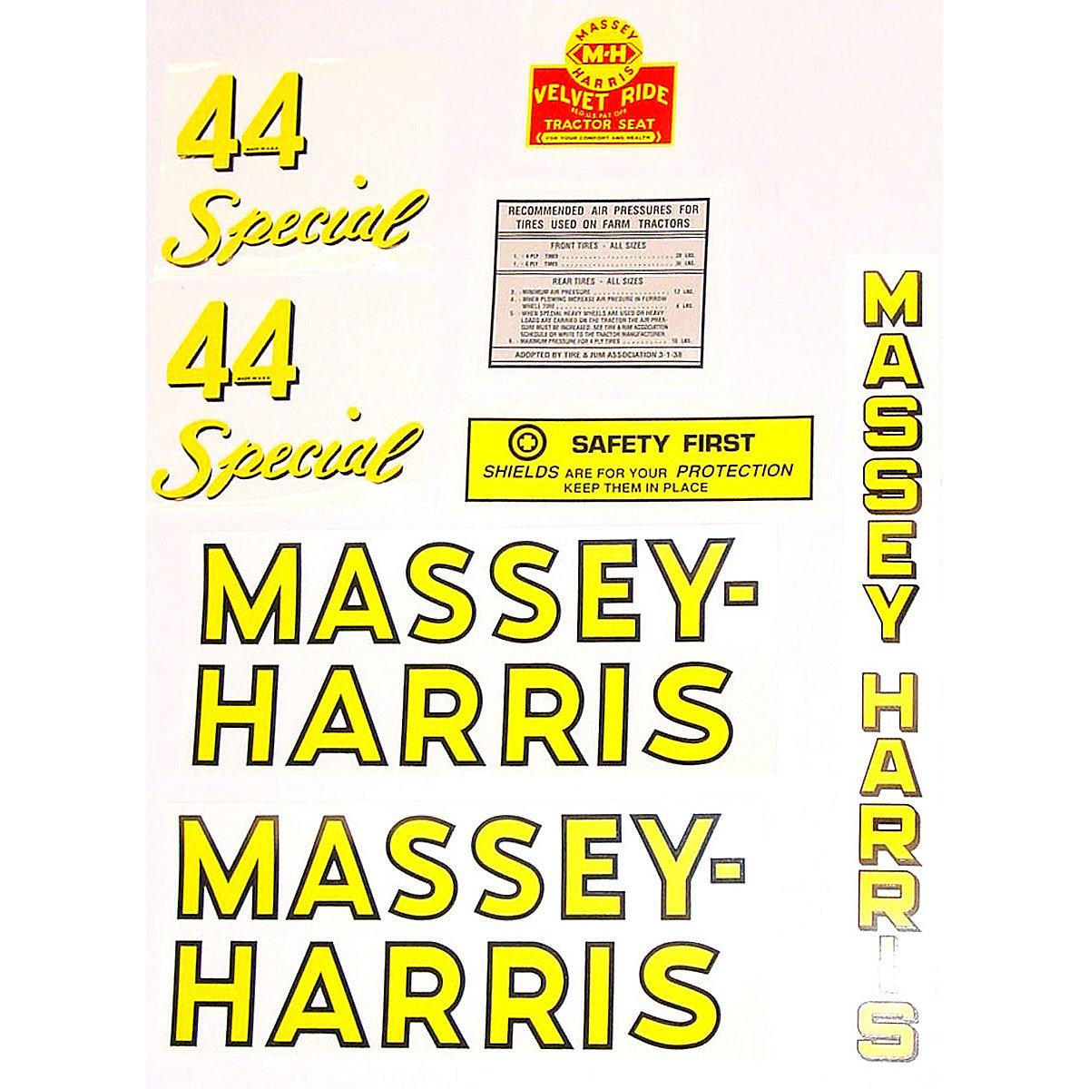 Mylar Decal Set For Massey Harris 44 Special.