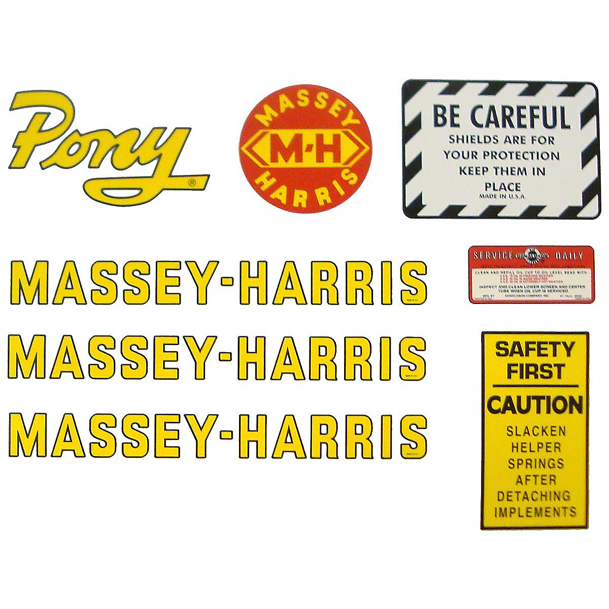 Mylar Decal Set For Massey Harris Pony.