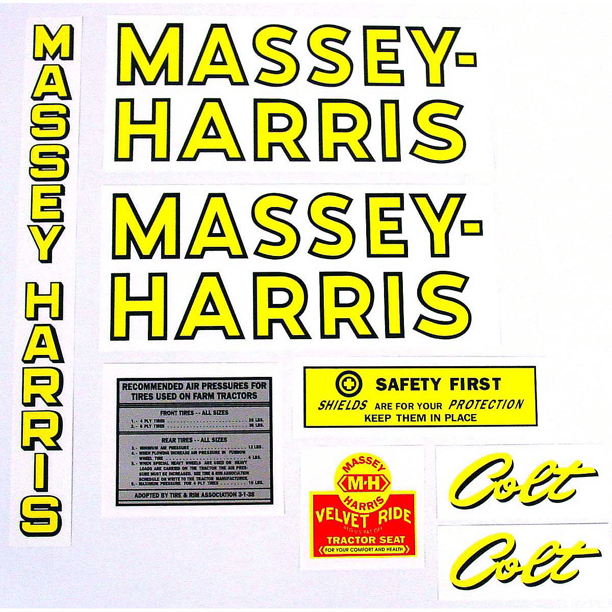 Mylar Decal Set For Massey Harris Colt 21.