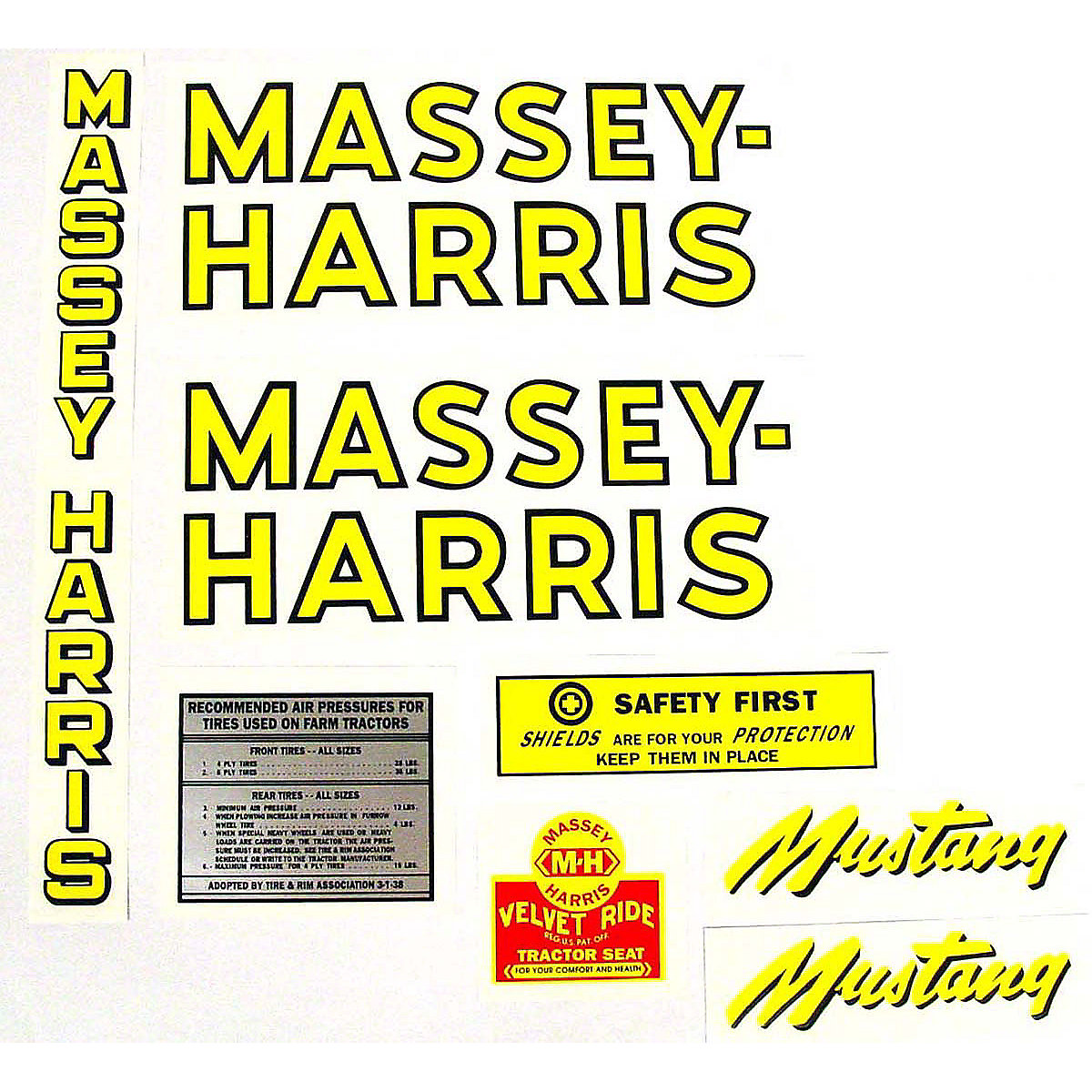 Mylar Decal Set For Massey Harris Mustang 23.