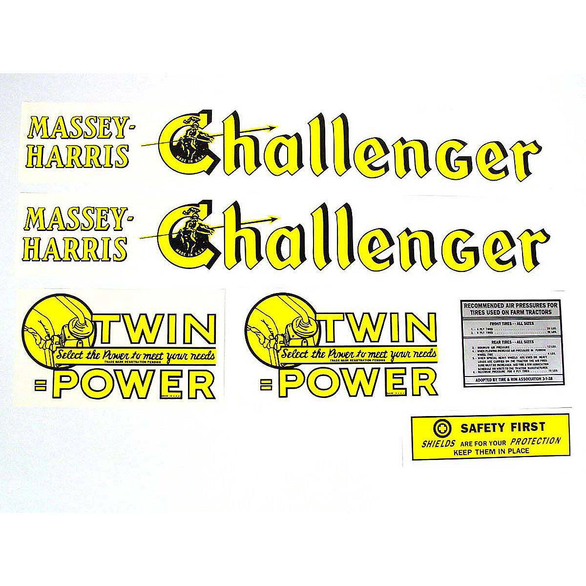 Mylar Decal Set For Massey Harris Challenger.