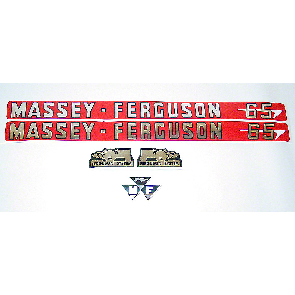 Mylar Hood Decal Set For Massey Ferguson 65.