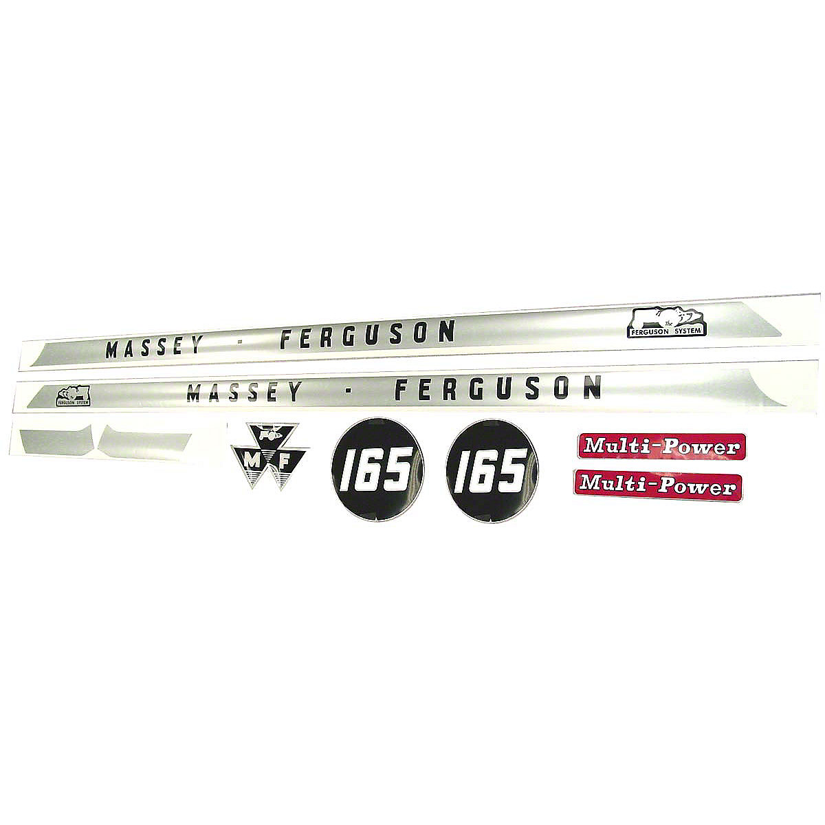 Mylar Hood Decal Set For Massey Ferguson 165.