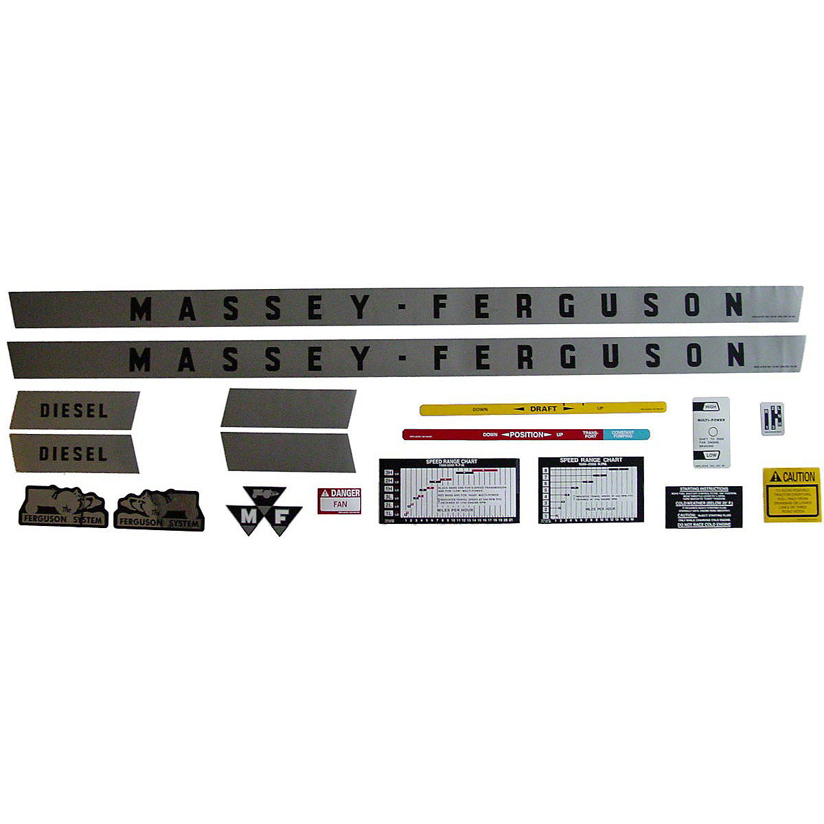 Mylar Decal Set For Massey Ferguson 135.