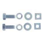 Hood Side Panel Dog Leg To Axle Support Bolt For Massey Ferguson: TE20, TEA20, TO20, TO30. Replaces PN#: 180718m1. Kit Includes: 2 Bolts, 2 Flat Washers, 2 Lock Washers, and 2 Square Nuts.