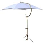 Deluxe Yellow Tractor Umbrella With Mounting Brackets. Four oil-tempered spring steel bows are locked into place with individual spring clips, providing ease of operation and a rigid framework for the cover. Frame constructed of tubular steel. All metal parts, including frame and mounting brackets, zinc plated for rust resistance and lasting appearance. 54" square cover is made of durable polyester material. Each corner is double reinforced and has heavy steel grommets. Complete with universal mounting bracket. NOTE: Can be mounted on side of fender, rear end / axle housing, foot platform. Fits tractors, combines, swathers and Industrial equipment.