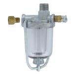 Fuel Sediment Bowl Assembly For Massey Ferguson: Super 90, 135, 165, 175, 180, 150, Massey Harris: Colt 21, Mustang 23, 101 jr, 101 sr, 102 jr, 102 sr, 20, 22, 22K, 30, 33, 333, 44, 44-6, 444, 44 Special, 55, 555, 81, 82. Replaces PN#: 189408m91, 193995m91, 505472m91, 21268a. 2.315" Long Sediment Glass Bowl.