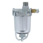 Fuel Sediment Bowl Assembly For Massey Ferguson: Super 90, 135, 165, 175, 180, 150, Massey Harris: Colt 21, Mustang 23, 101 jr, 101 sr, 102 jr, 102 sr, 20, 22, 22K, 30, 33, 333, 44, 44-6, 444, 44 Special, 55, 555, 81, 82. Replaces PN#: 189408m91, 193995m91, 505472m91, 21268a. 2.315" Long Sediment Glass Bowl.