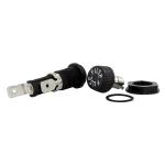 Fuse Holder For Massey Ferguson: TO35, 35, 40, 135, 150, 165, 175, 180, 230, 235, 245, 255, 265, 275, 285, 35, 50, Massey Harris: 50. Replaces PN#: 186216m91, 186216m91, 506063m91, 522462m91. Fuse Not Included, Rated at 20 AMPS, Fits in 1/2" Hole.