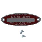 Blank Delco Remy Distributor Tag For Massey Ferguson and Massey Harris Tractors. Includes 2 Rivets 2-1/2" OA LengthX.800" WideX2" Center to Center Rivet Tools.
