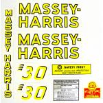 Mylar Decal Set For Massey Harris 30.