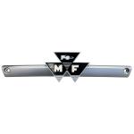 Center Nose Cone Bar With Emblem For Massey Ferguson: 135, 150, 165, 175, 180, 2135, 30, 31, 3165. Replaces PN#: 194234m1, 194235m1.