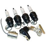 Tune Up Kit For Massey Ferguson: 135,150, 165, 175, 3165 With Continental Gas Engine, 180, 202 SN#: 308962 and Up, 204, 2135, 2200, 230, 235, 245, 2500, 302, 304 Engine SN#: 1326 and Up, 356, 65 SN#: 702826 and Up, 50 SN#: 536249 and Up, 35 SN#: 245033 and Up. Kit Includes: Spark Plugs, Points, Condenser, and Rotor. Recommended Spark Plug Gap: .025", Points Gap .020"