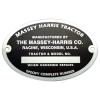 Serial Number Tag With Rivets For Massey Harris: Mustang 23, 101 Jr, 101 Sr, 102 Jr, 102 Sr, 22, 30, 44, 55.